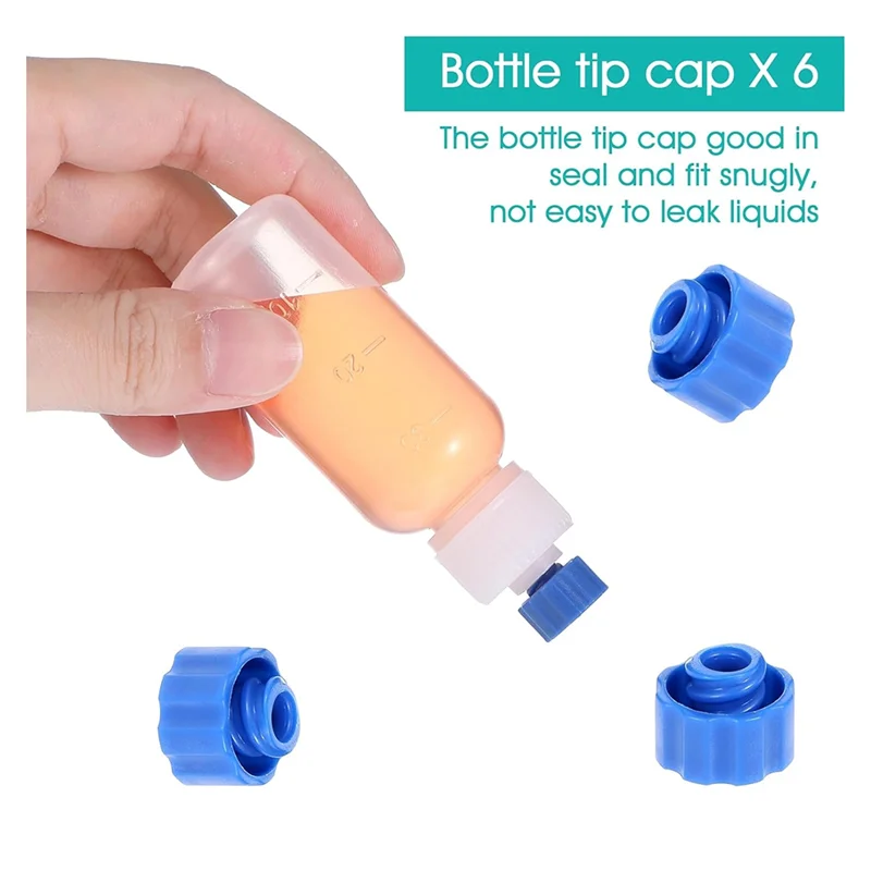 ABJY-6개입 니들 팁 스퀴즈 병, 30ml 플라스틱 스퀴즈 드로퍼 병, 14Ga 16Ga 18Ga 20Ga 블런트 니들 팁 접착제용