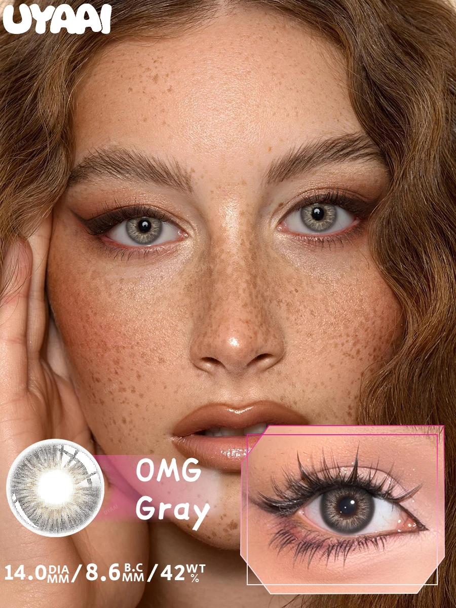 UYAAI Farbkontakt Make-up Augenfarbe Linsen Schwarze Augenlinse Kosmetik Frau Make-up Colorcon Wasser Licht Natürliche Kontaktlinsen