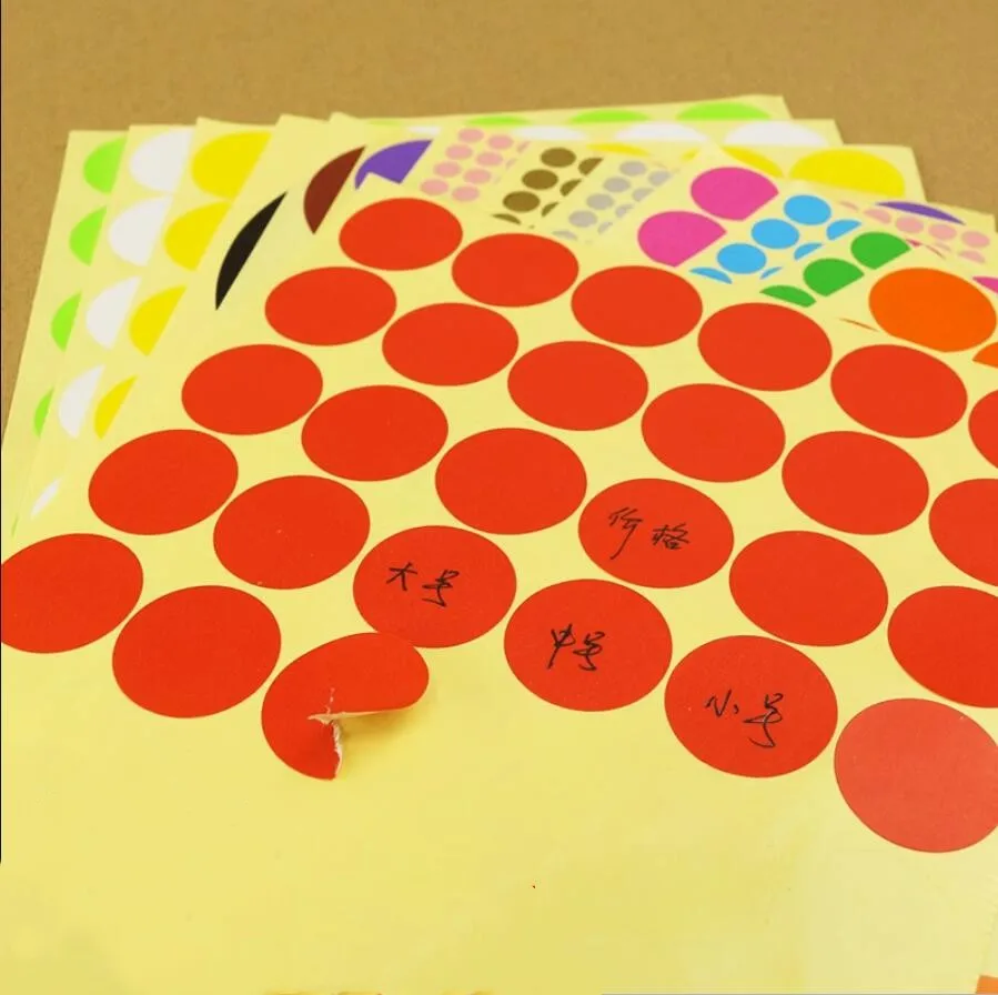 25mm Multicolor Code Labels Round Dot Stickers for Crafts Making Notes Marks Playing Games Circle Removable Label Sticker