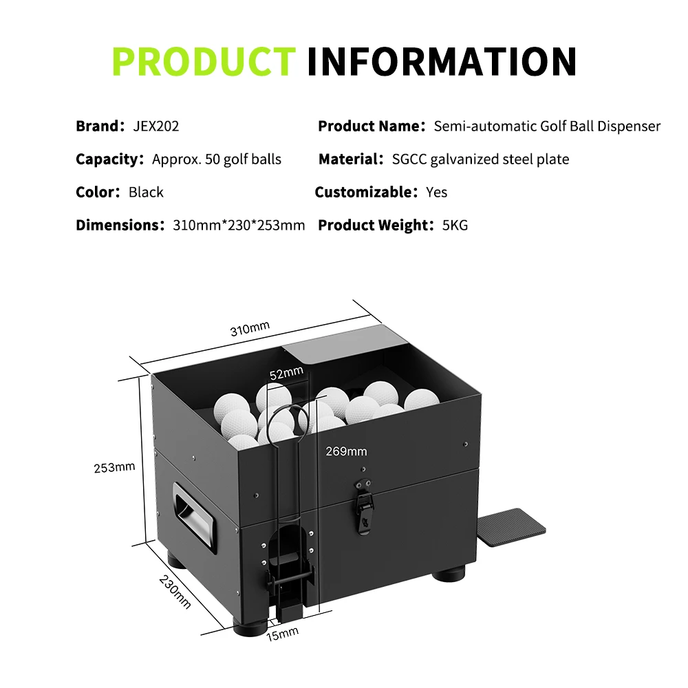 Custom Semi-Automatic Golf Ball Dispenser Compact Driving Range Ball Feeder For Training Factory Golf Ball Dispenser Machine