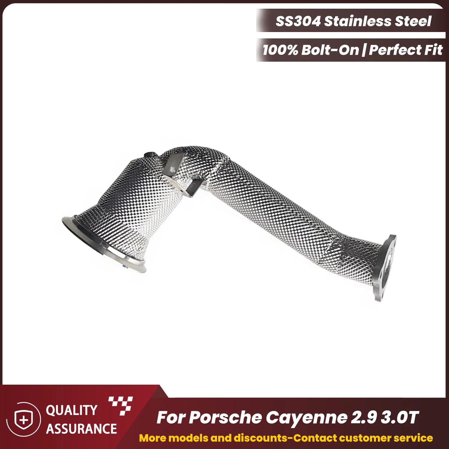 

ECCF Sports Downpipe With Heat Shield For Porsche Cayenne 2.9 3.0T Aggressive Exhaust Sound High Flow Performance Upgrade
