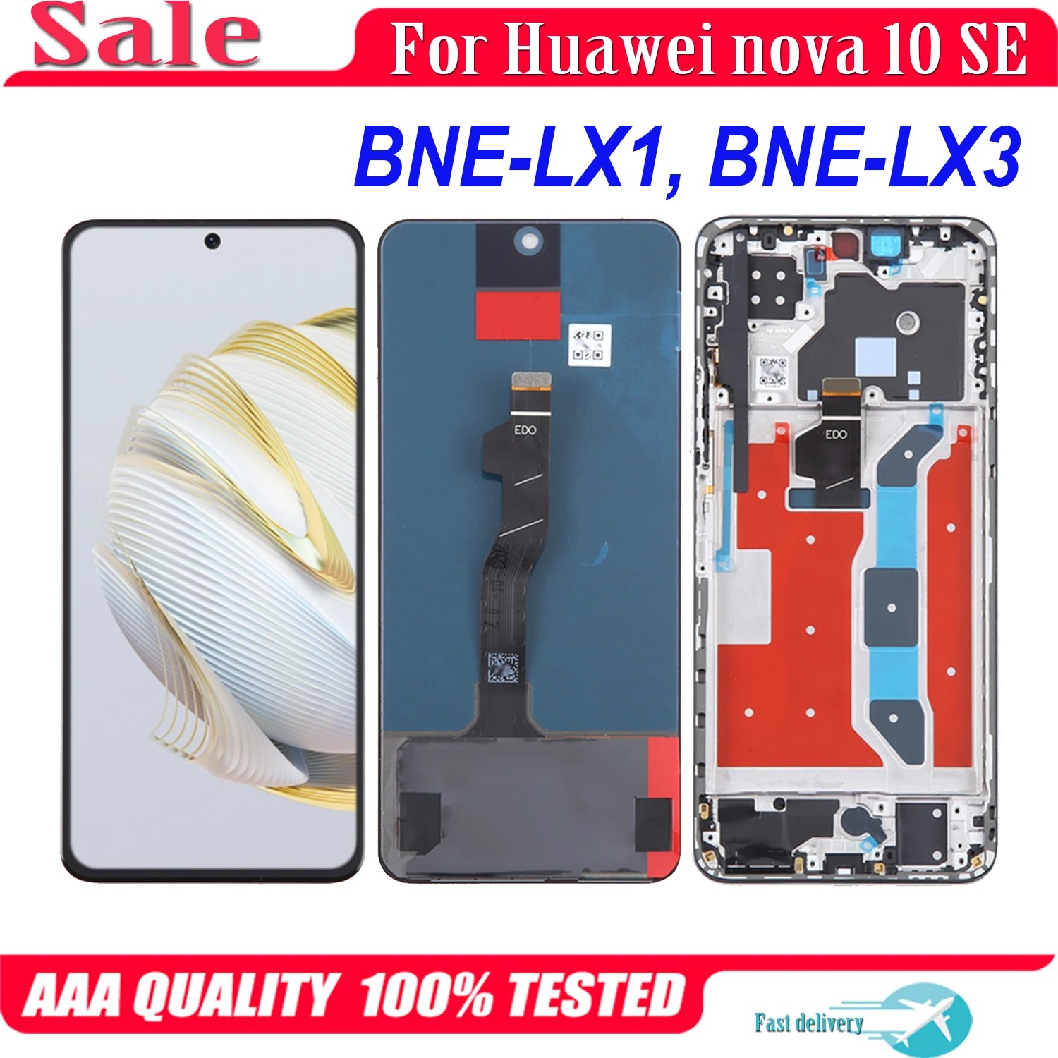 

For Huawei Nova 10 SE BNE-LX1 BNE-LX3 LCD Display Touch Screen Replacement Digitizer Assembly