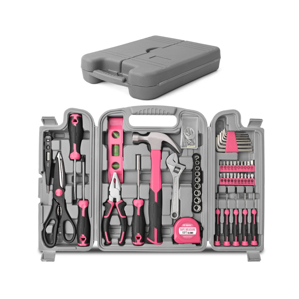 

Home Tool Set Multi-functional Pink Gift Home Repair Toolbox Wrench Pliers Hardware Combination Set