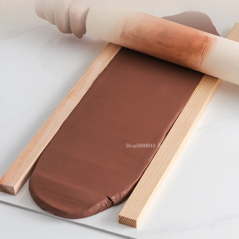 10 Pcs Mud Roller Guide 3/5/7/10/12MM Wooden Strip Mud Plate Forming Supplies Ceramic Craft Polymer Clay Pottery Modeling Tools