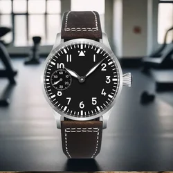 Montre pour Homme ST36 avec Mouvement à Remontage Manuel, Boîtier en Acier Inoxydable, Verre Saphir Shoous, 42mm