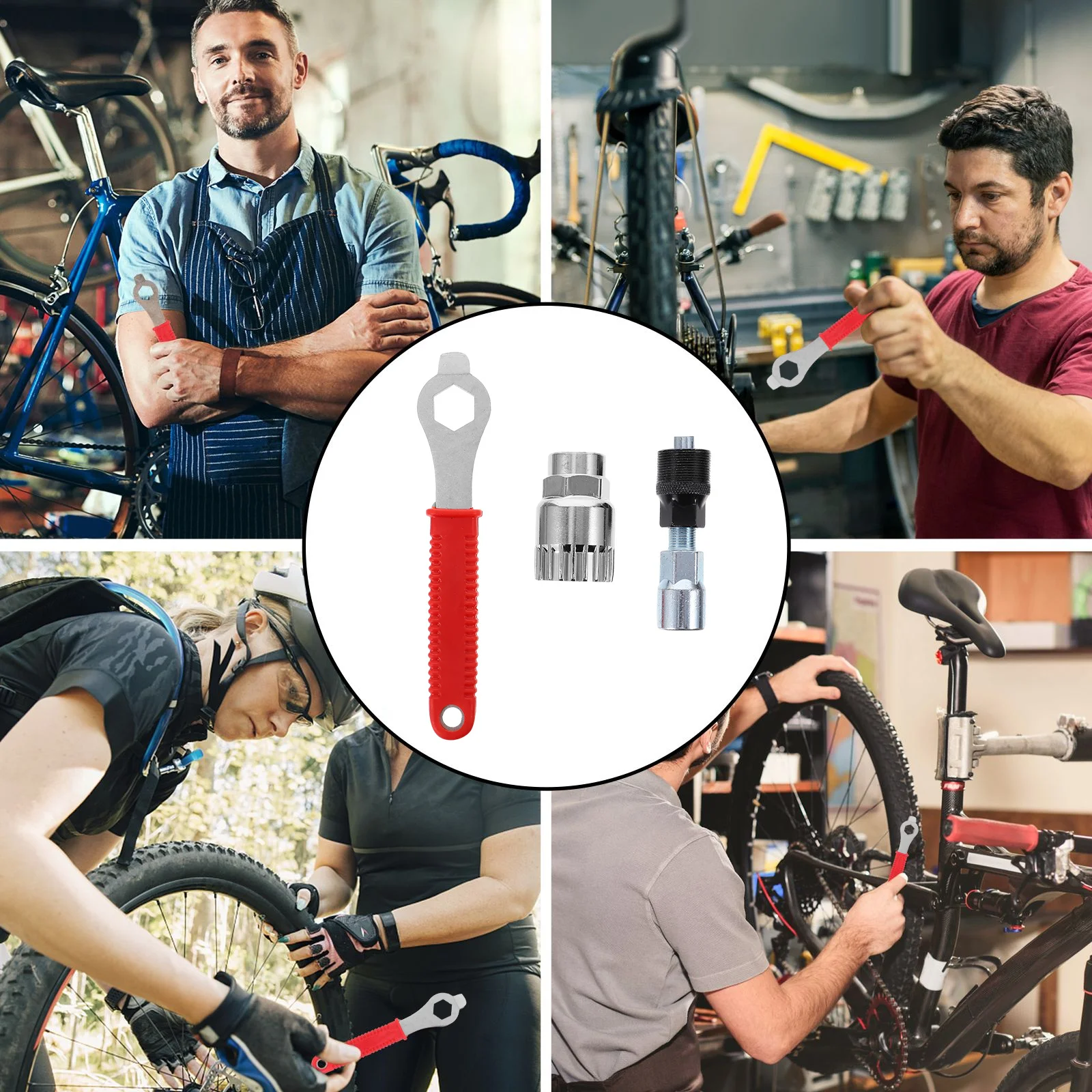 

3Pcs Bike Chain Tool Set Durable Portable Repair Kit Lightweight for Maintenance Disassembly Freewheel Turner Wrench