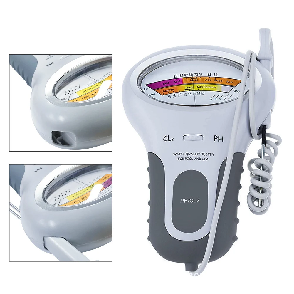 Medidor de Cloro en Agua, Probador de Cloro y pH PC-102, Medidor Digital Portátil de pH, Instrumentos Analíticos para Calidad del Agua, Piscinas y Spas