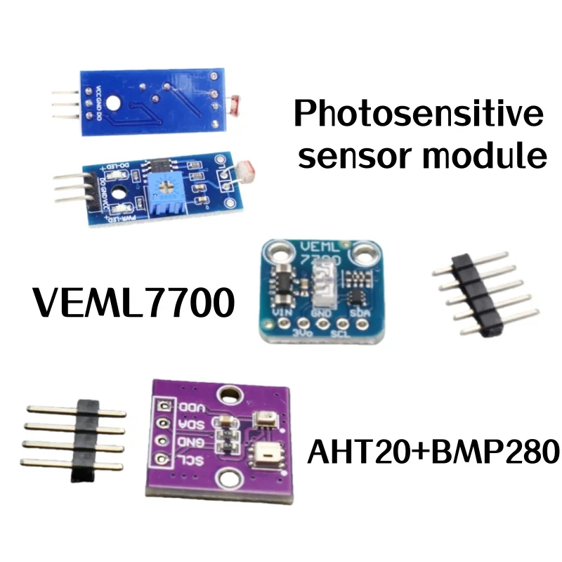 AHT20 BMP280 Temp Humi Pressure, VEML7700 Light, 5516 Photo, Environment Monitor Kit, Weather Station, Individual