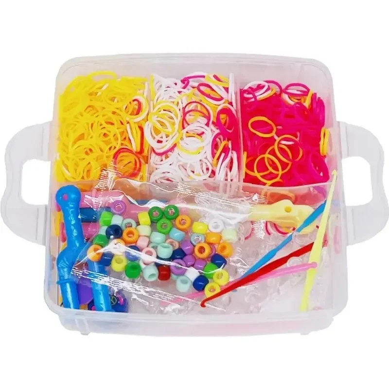 ชุดทำสร้อยข้อมือยาง DIY สำหรับเด็ก - ของเล่นตัวต่อสายยางยืดหลากสี อุปกรณ์ทำสร้อยข้อมือทำมือ เสริมสร้างสมาธิเด็ก