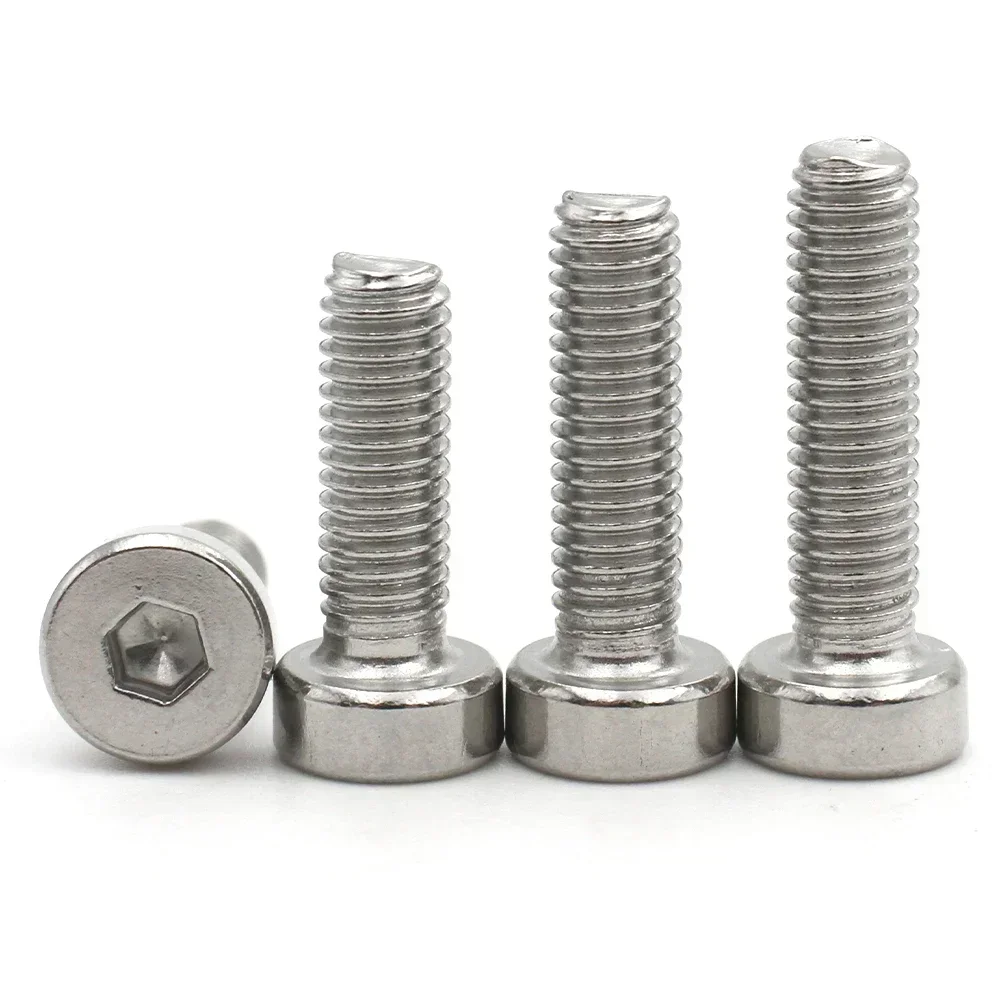 2/5/10/20pcs M2 M2.5 M3 M4 M5 M6 M8 M10 304 Stainless Steel Din7984 Hex Socket Hexagon Thin Short Low Cap Screw Bolt