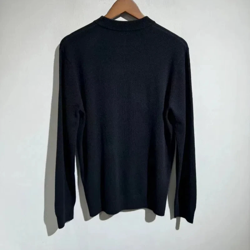 24AW B New Solid Color Versatile Fashion Casual Half High Neck Knit Sweater Men's Clothing Mens Sweaters