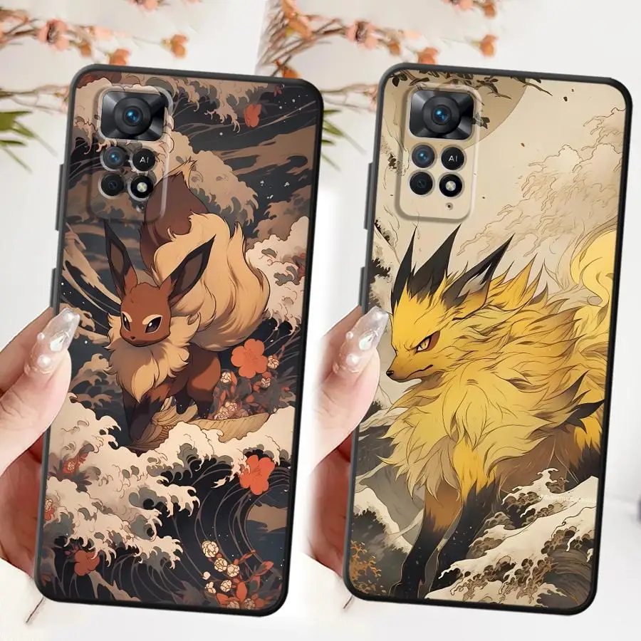 Casing untuk Xiaomi Redmi Note 10 9 8 Pro 10S 12S 9S 11S 11 13 12 Pro Plus Penutup Belakang Ponsel Lembut Anime Pokemon Lucu