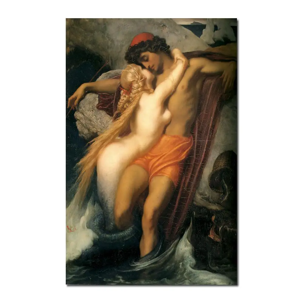 

wall art modern The Fisherman And The Syren Frederic Leighton Paintings Hand painted High quality