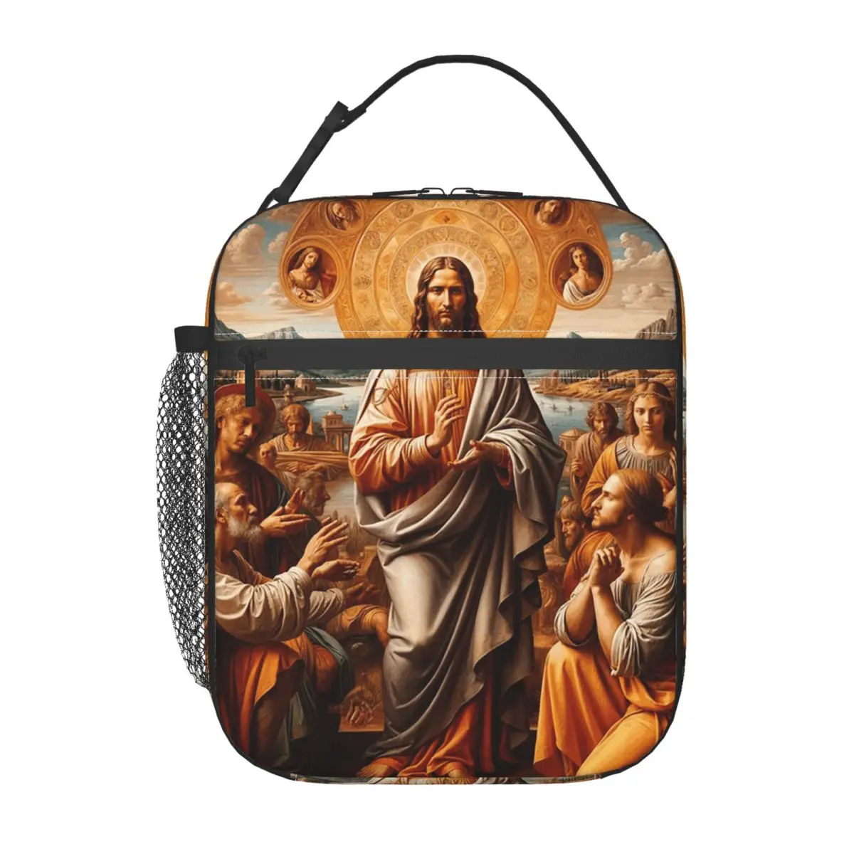 

Изолированная сумка для обеда с изображением Иисуса для женщин и детей, портативный термоконтейнер для еды, сумка-тоут