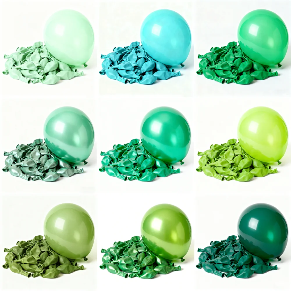 

30Pcs Green Ballons 10inch 12inch Birthday Balloons Metal Retro Green Balloons for Wedding Decorations Birthday New Year Party