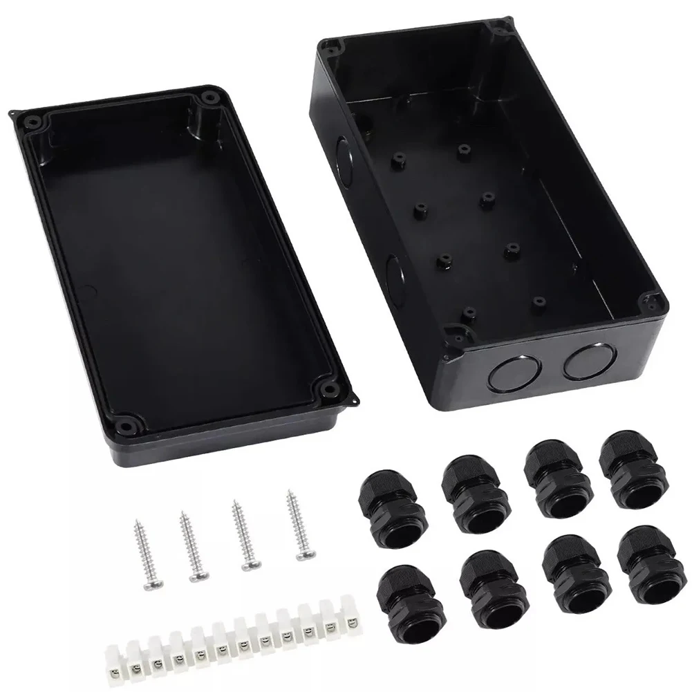 IP65 Waterproof Junction Box ABS Electrical Box Outdoor Cable Connector External Electrical Junction Box Black 150x110x70mm