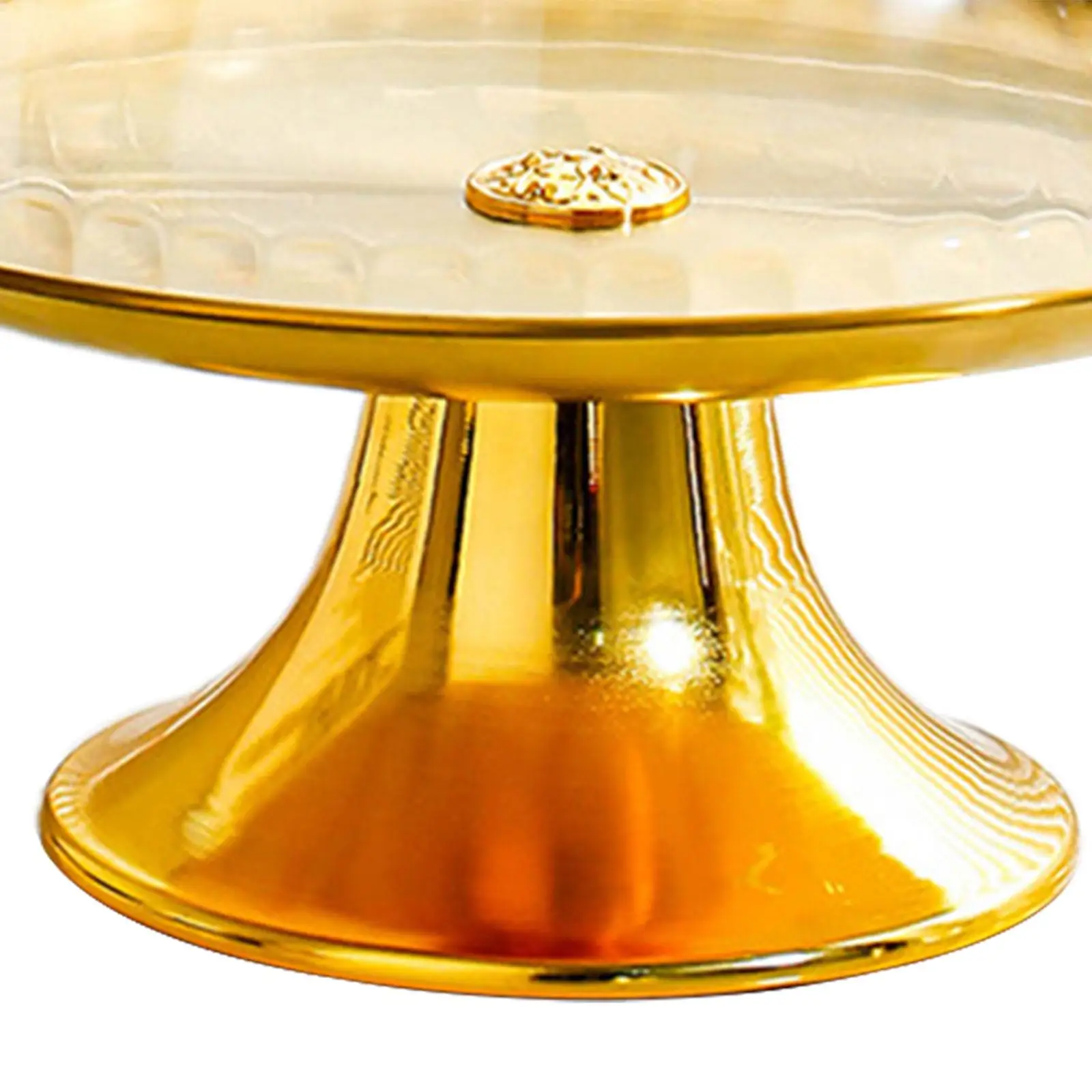 Dessert Showcase Stand with Dome Cover Round Metal Cake Holder High Pedestal Plate for Wedding Events Kitchen Decor