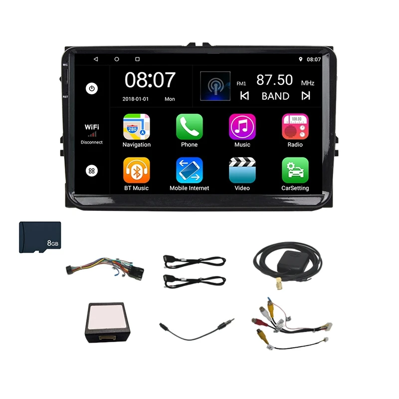 

9 Inch Android 8.0 Double 2Din Car Radio Gps Auto Radio 2 Din For Volkswagen/Passat/Golf/Skoda/Seat Wifi Bluetooth 2 Din(With 8G