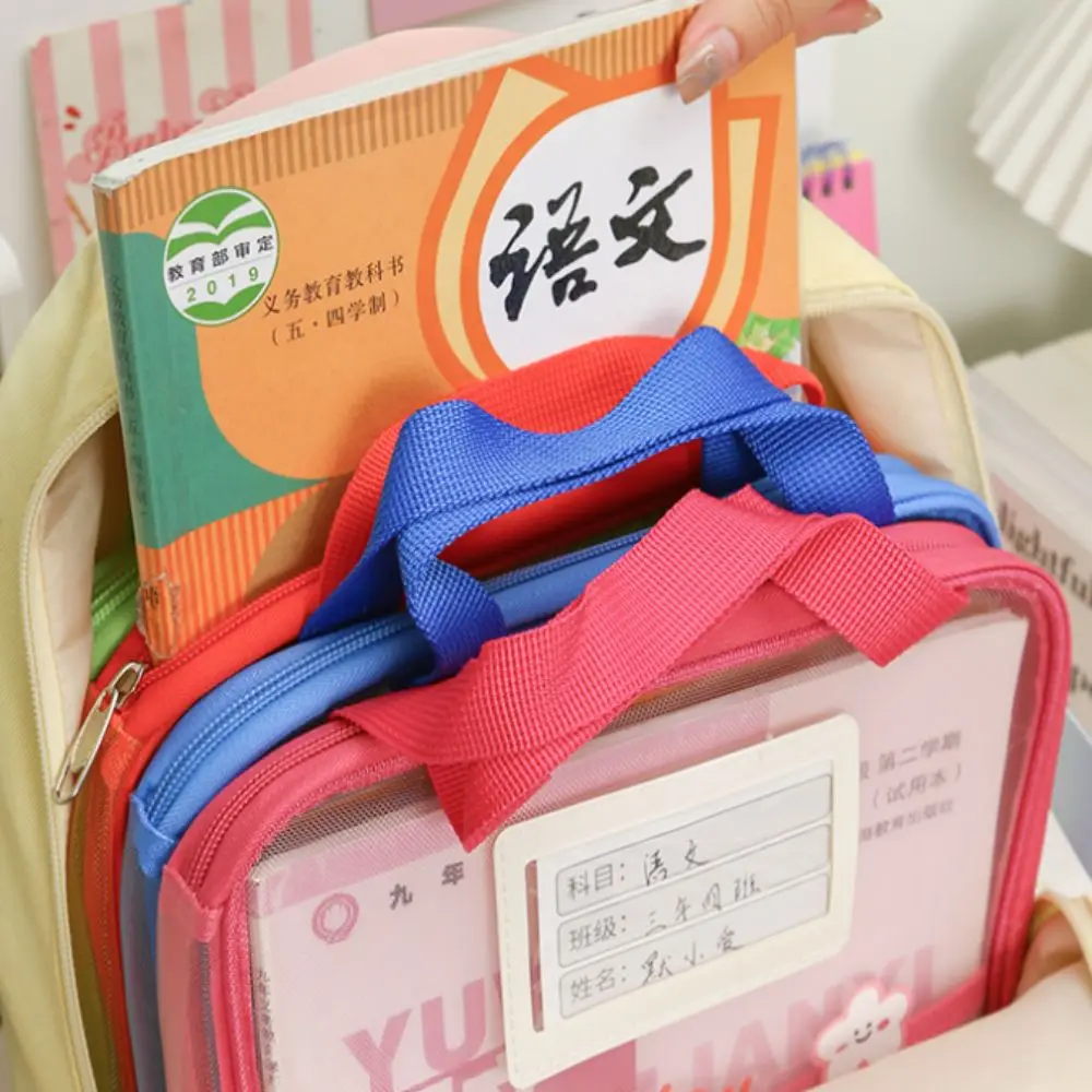 

Large Capacity A4 Stationery Storage Bag with Handle Thickened File Folders Transparent Organizer Folders Student Use