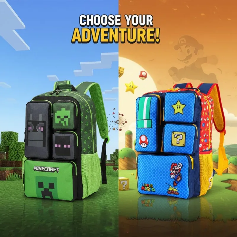 

2026 New Cartoon Backpack Cute Kids Large-Capacity Schoolbag Travel Multi Pocket Storage Student Birthday Gifts Large capacity
