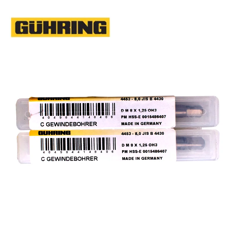 الألمانية الأصلي GUHRING 1 قطعة HSS-E-PM JIS القياسية مستقيم الناي الحنفية M3 M4 M5 M6 M8 M10 M12 برغي الموضوع الصنابير ل HRC 45 ° - 55 °