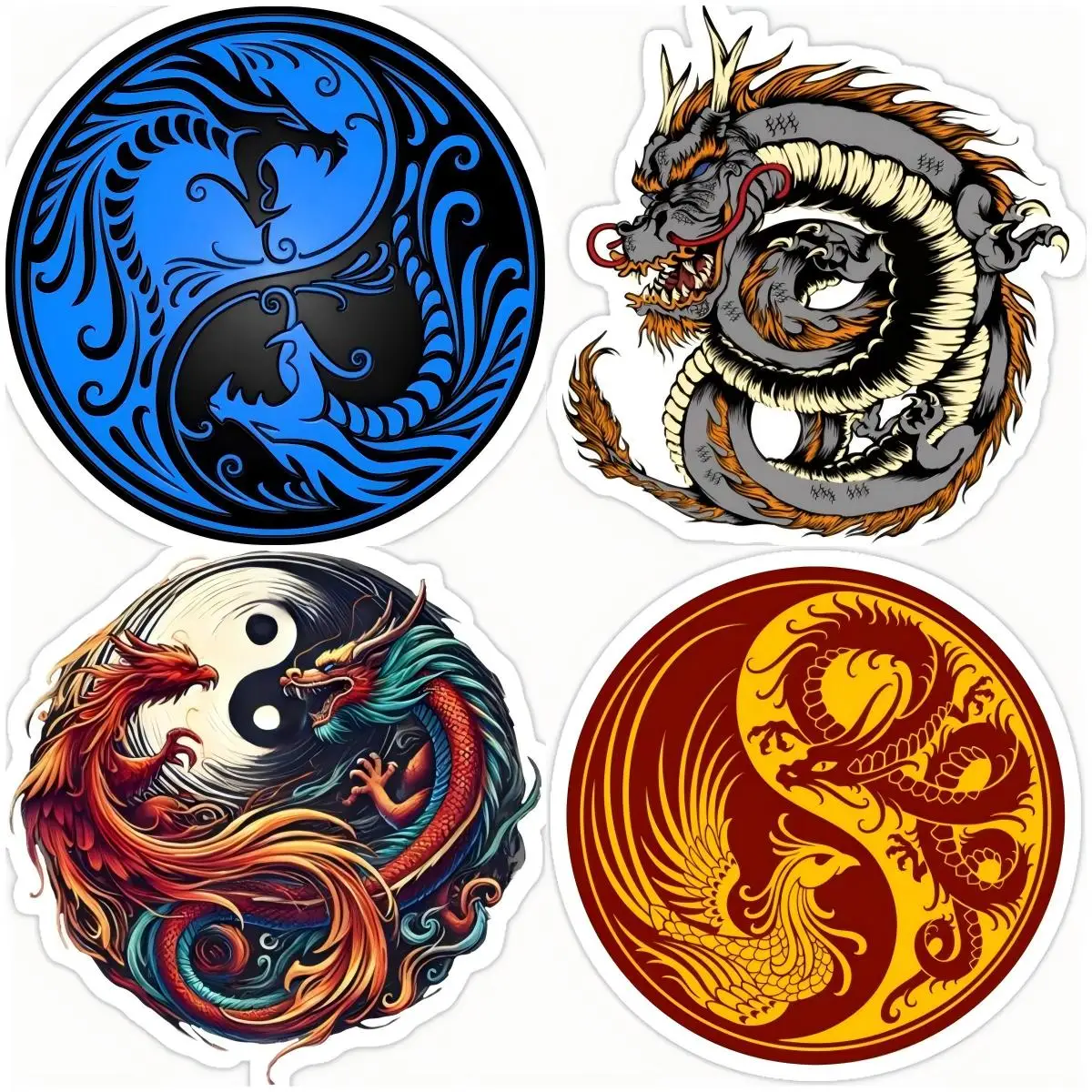 

Yin Yang Dragon Car Styling Car Bumper Sticker Decal Vintage Waterproof Scratch-Proof Decals