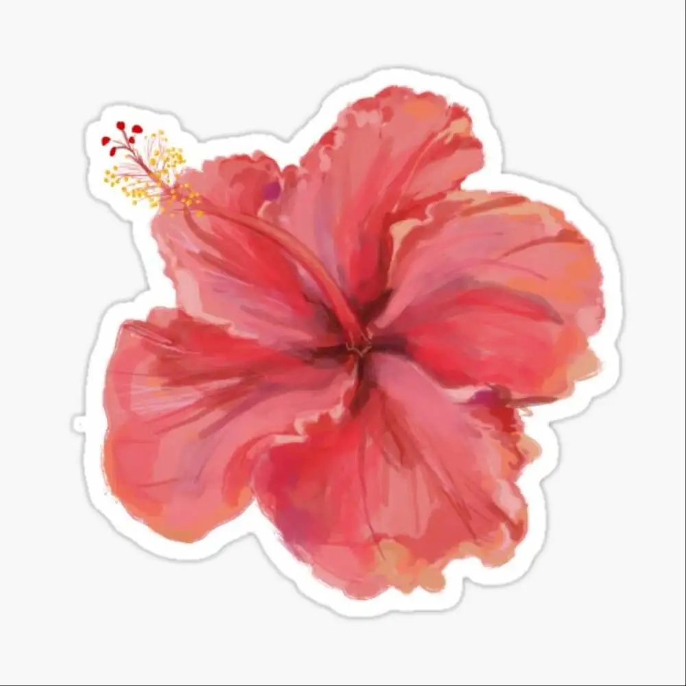 Pink Hibiscus Flowers Sticker Car Window Bumpers Die-cut Vinyl Stickers Decorative Accessories