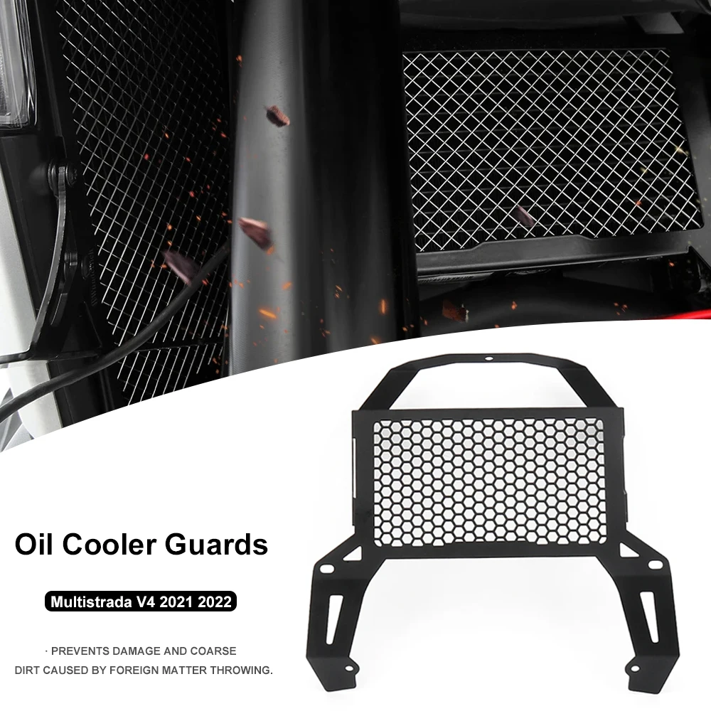 New Motorcycle Accessories MULTISTRADA V4 Oil Cooler Radiator Grille Guard Cover Black For DUCATI Multistrada V4 2021 2022