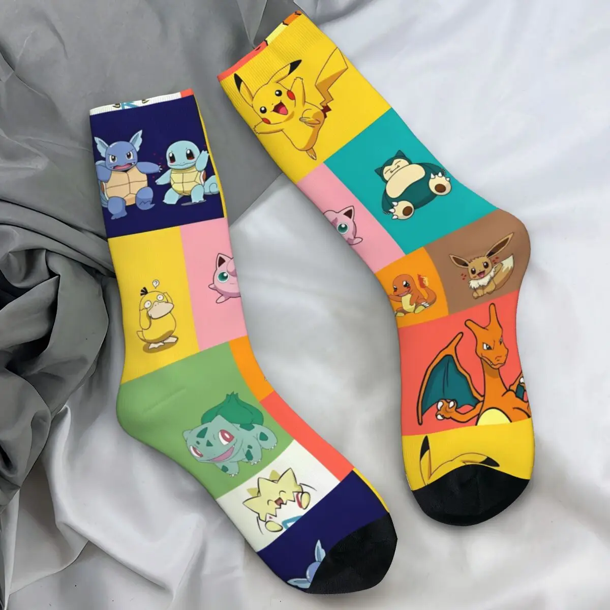 Japanese Anime Pokemon Socks Autumn Stockings Kawaii Adults Men High Quality Socks Pattern Outdoor Anti Skid Socks