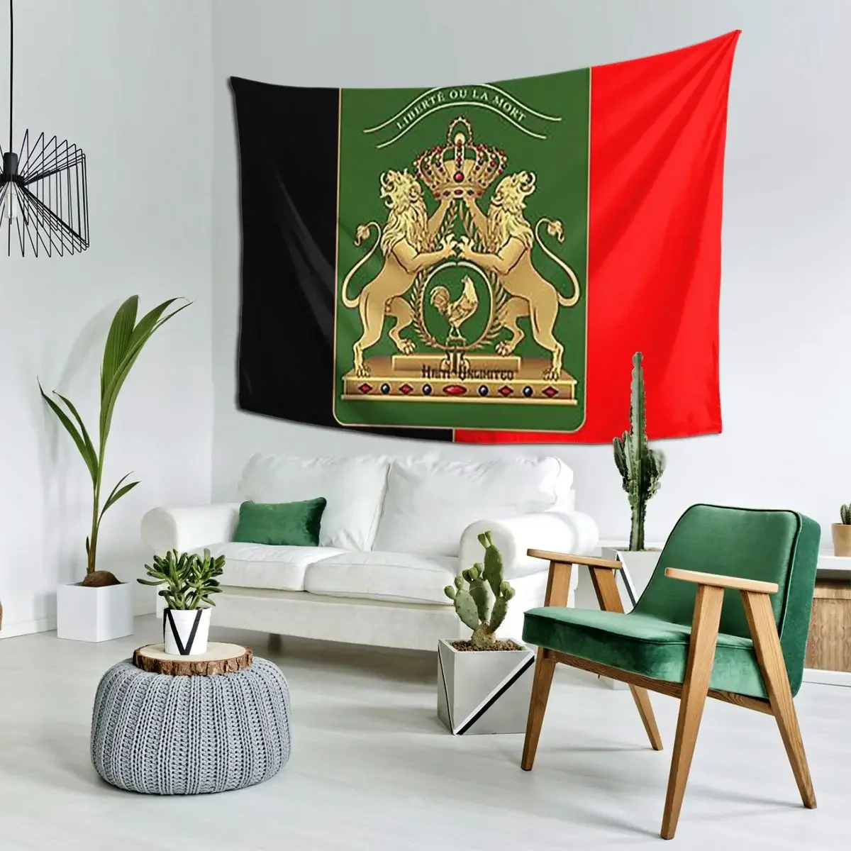 Haitian Independence Flag Tapestry Funny Wall Hanging Aesthetic Home Decor Tapestries for Living Room Bedroom Dorm Room