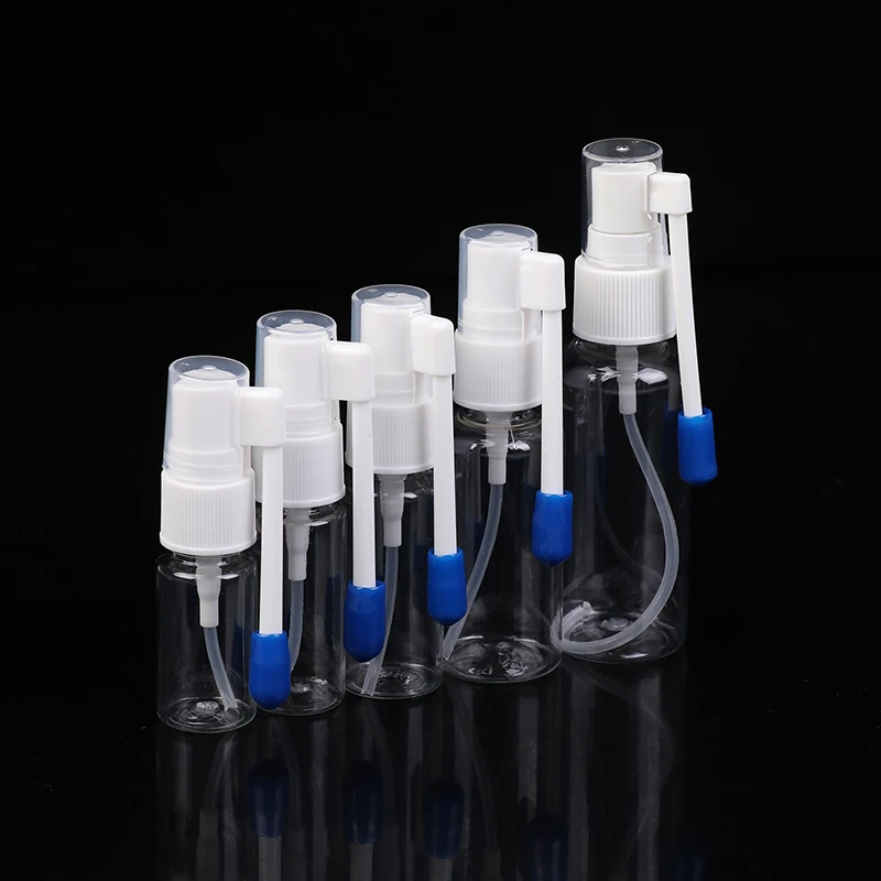 10ml-50ml Empty PE Nasal Spray Bottles Pump Sprayer Mist Nose Refillable Small Rotation Mist Spray Bottles