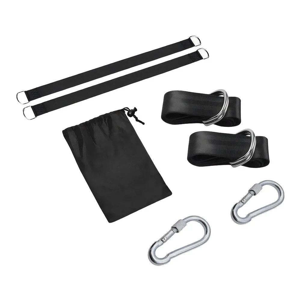 Tree Swing Hanging Straps 5FT Industrial Nylon with Nickel Plated Stainless Steel Carabiners Supports 2200LB