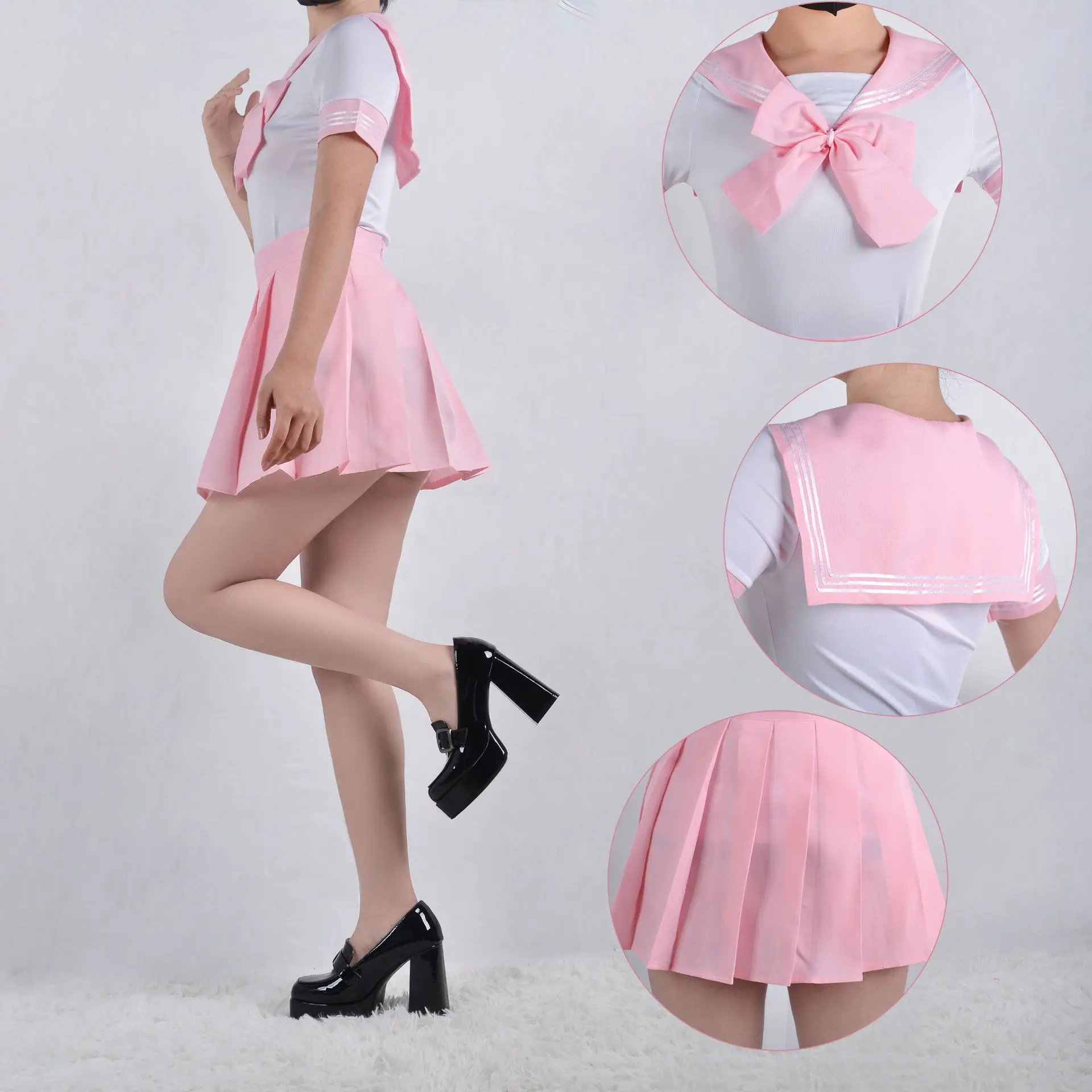 Disfraz de Anime Sailor Cosplay Tsukino para mujer, vestido JK, rosa, azul, Usag, rojo, falda de fiesta de Halloween, estilo japonés, uniforme Shool para niñas