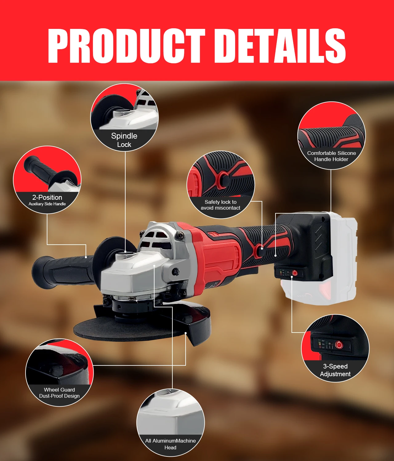 125mm Brushless Angle Grinder Polishing Cutting Machine Cordless Electric Angle Grinder For Milwaukee 18V Battery (No Battery)