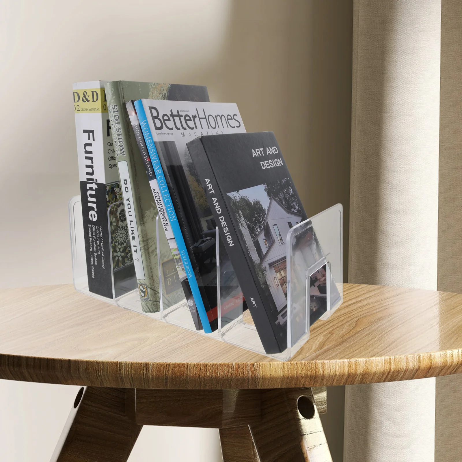 Acrylic Bookend Thickened Design Heavy Duty Book Ends Decorative for Home Office Study Room Multi-Function Book Organizer Shelf