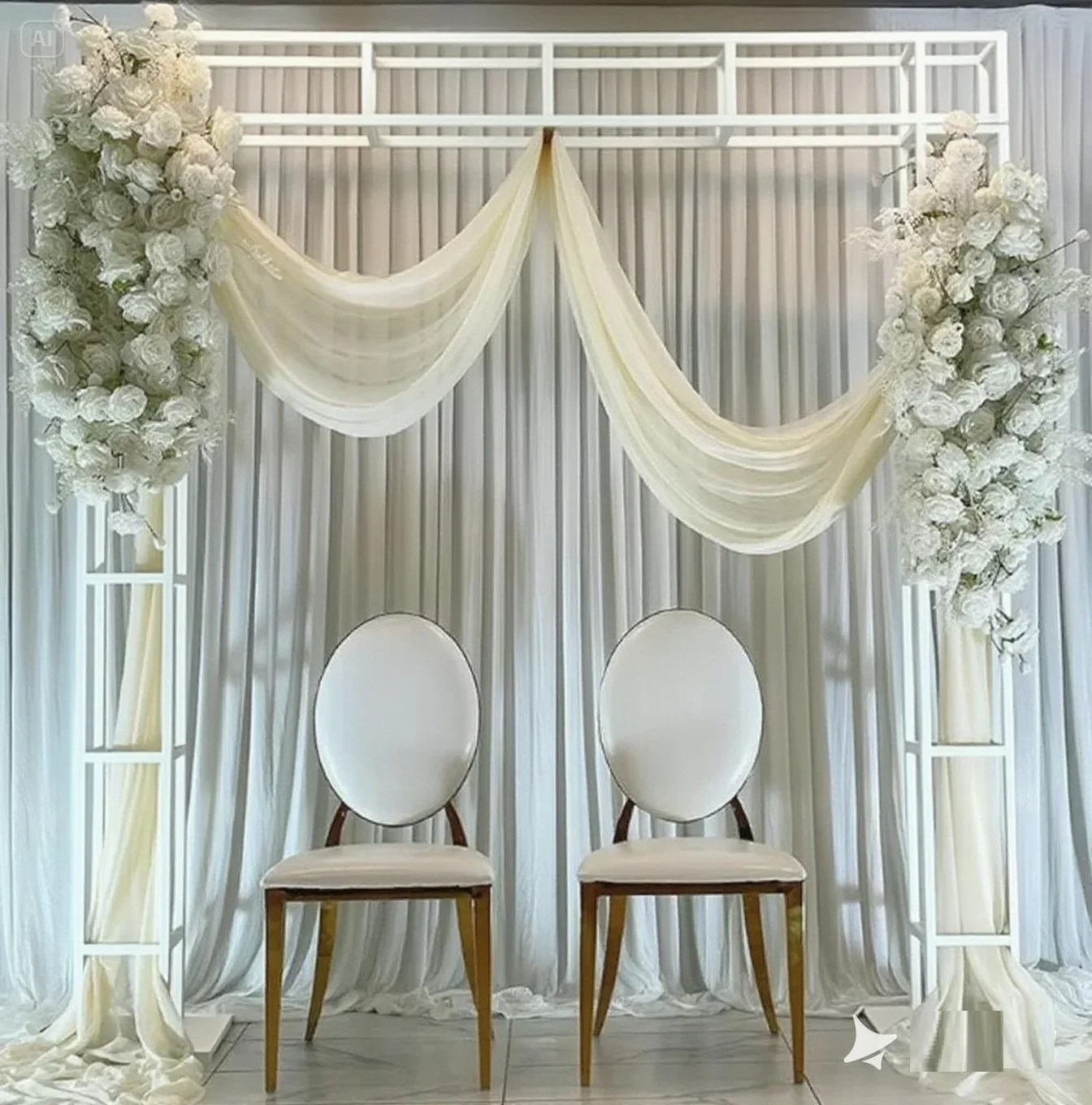 Quadratischer Vergoldeter Eiserner Bildschirmrahmen Blumenständer Personalisierte Dekoration Hochzeits-Hintergrund Bühnen-Kulisse Event-Party-Zubehör – Detail 1
