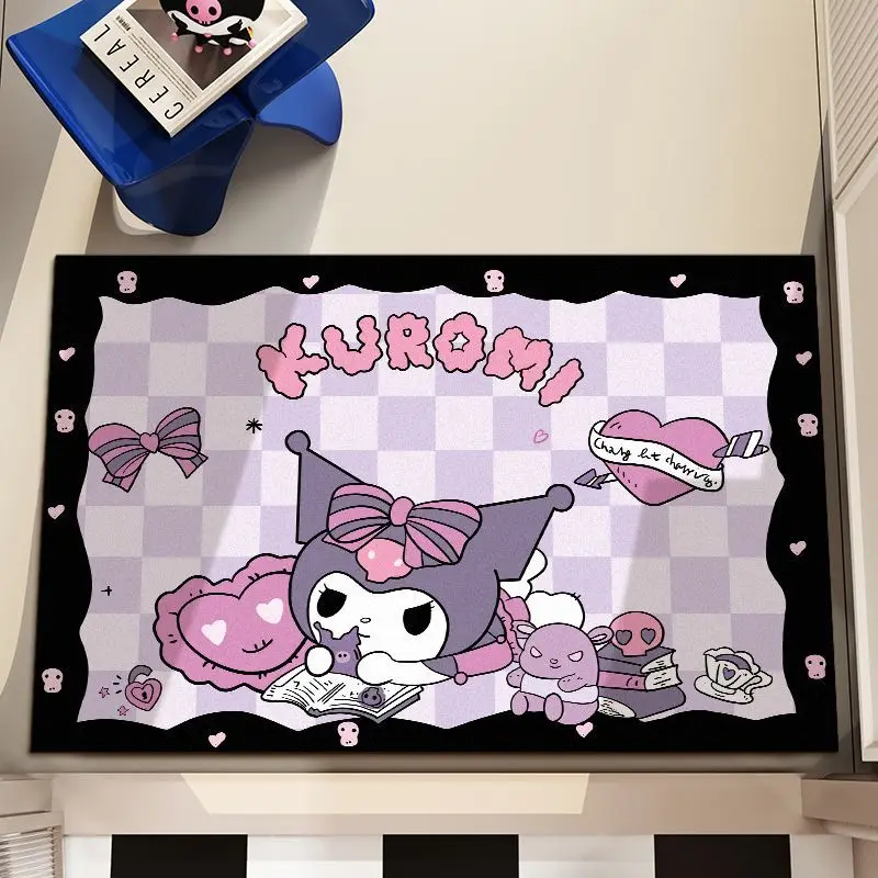 쿠로미 마이 멜로디 만화 규조 진흙 바닥 매트, 욕실 카펫 흡수 패드 변기, 미끄럼 방지, 속건성 발 매트