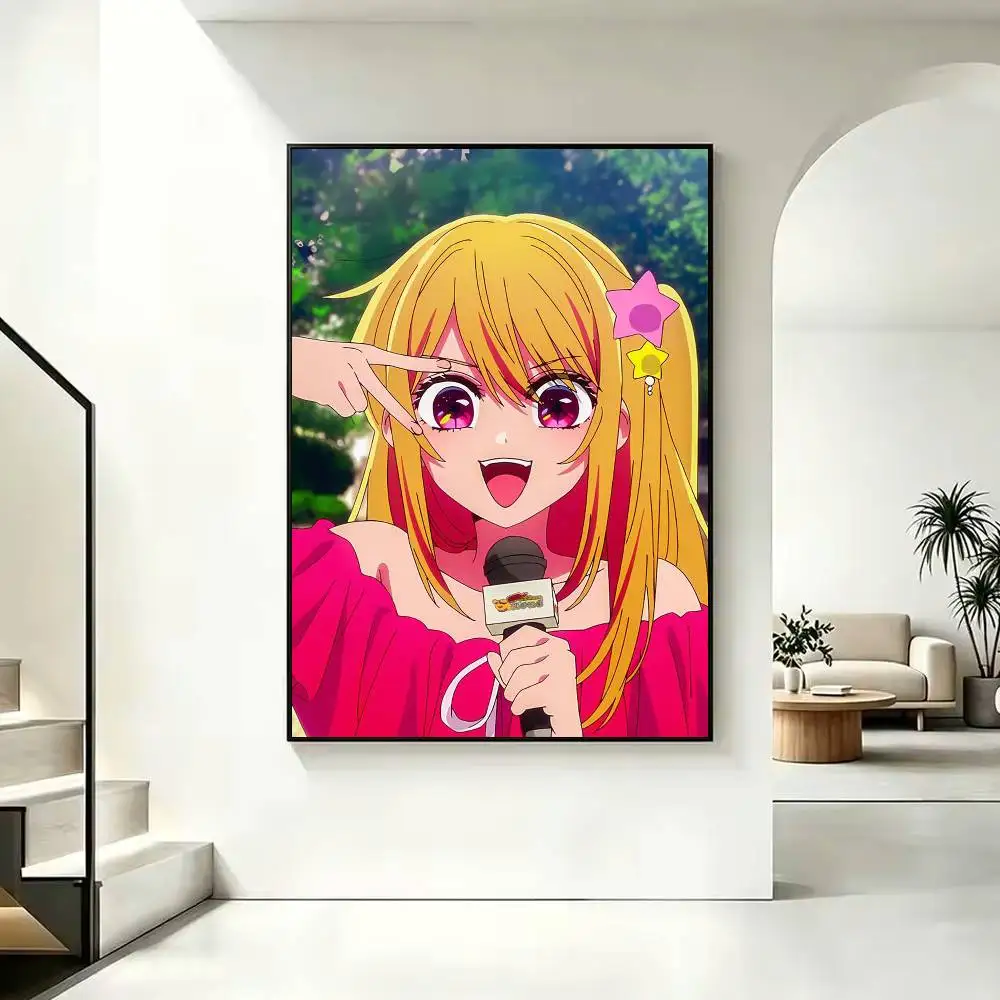 O-Oshi  N-No K-Ko Ruby Hoshino Poster High Quality Dorm Living Room Aesthetic Wall Decoration Painting Stickers Gift