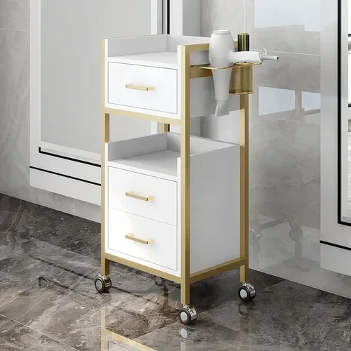 Portable Rolling Trolley Beauty Salon White Professional Salon Trolley Storage Drawers Carro Peluqueria Salon Furniture