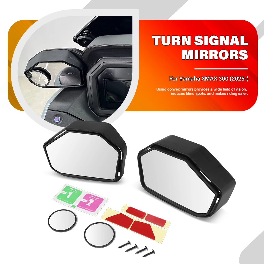 For Yamaha XMAX 300 X-MAX 300 X MAX 300 2025+ Motorcycle Forward Mirror Rearview Mirror Kit Adjustable Blind Spot Side Mirrors
