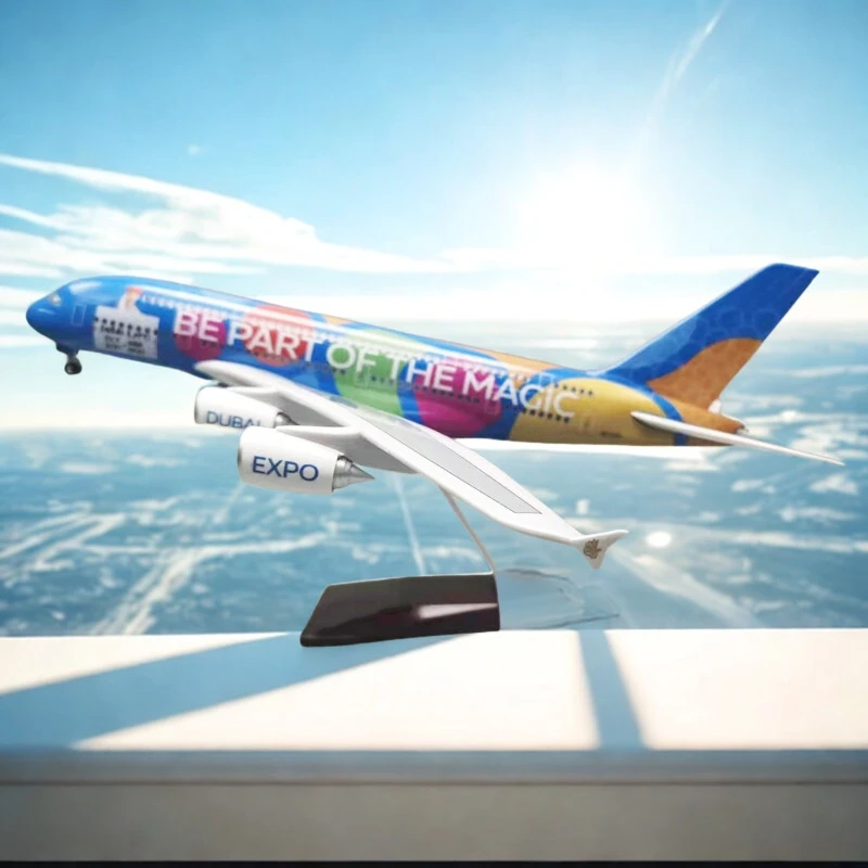 

1:160 Scale Large Model Airplane Educational Toys AirbusA380 UAE EXPO Air Plane Model Diecast Resin Model Planes for Collection