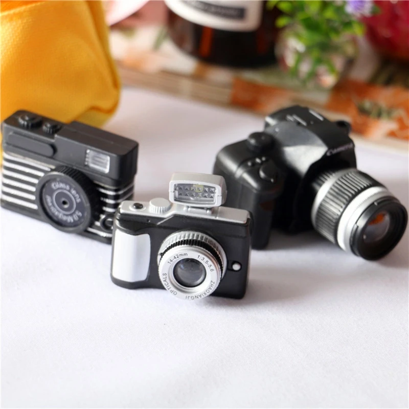 1/12 Dollhouse Mini Camera Model Pasgeboren Fotografie Props Retro Miniatuur Camera Zuigelingen Foto Schieten Decoratie Camera Speelgoed