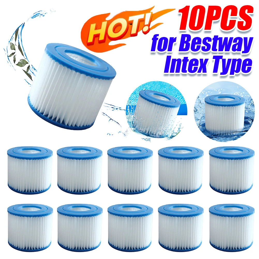 1-10PCS Replacement Swimming Pool Filter Fit for Flowclear Size VI Filter Cartridge Lay-Z-Spa-Miami Vegas Palm Springs