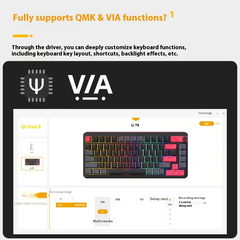 Irobok li75 série teclado mecânico estrutura de junta hot swap gaming office qmk via teclado de personalização tri-mode sem fio