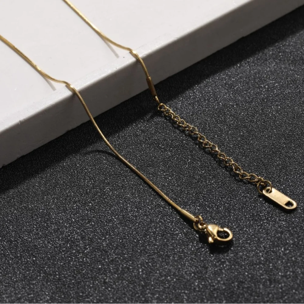 Hip-Hop Herren Edelstahl-Kettenhalskette, Einfache Silberfarbene Quadratische Schlangenkette, Modische Damen-Schmuck-Accessoires – Detail 3