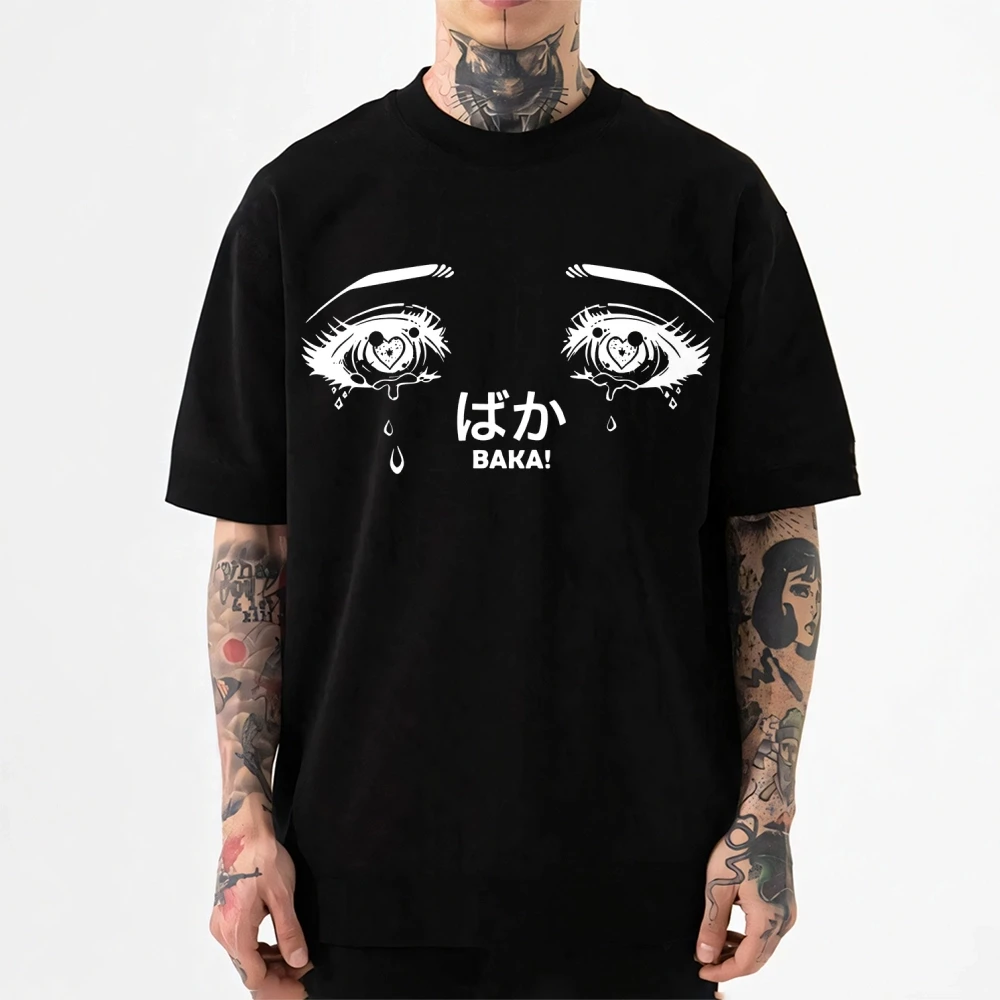 Waifu Baka Japanese Style Classic Printed Tee High-quality Streetwear Men's Clothing and Women's 2026 Summer New Cotton T Shirt