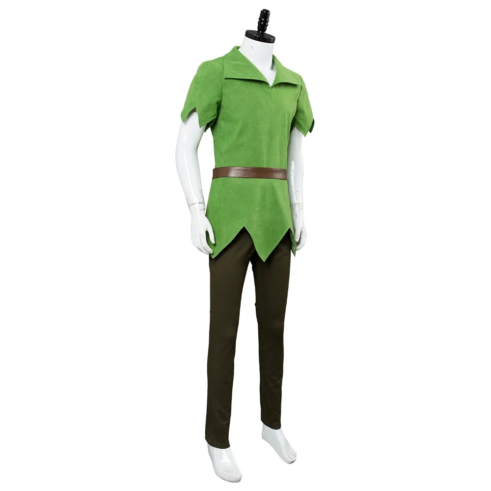 Film Peter Pan Cosplay Kostüm grün Outfit Top Hosen Hut Rollenspiel Peter Pan Halloween Karneval Cosplay Costum Männer Stil