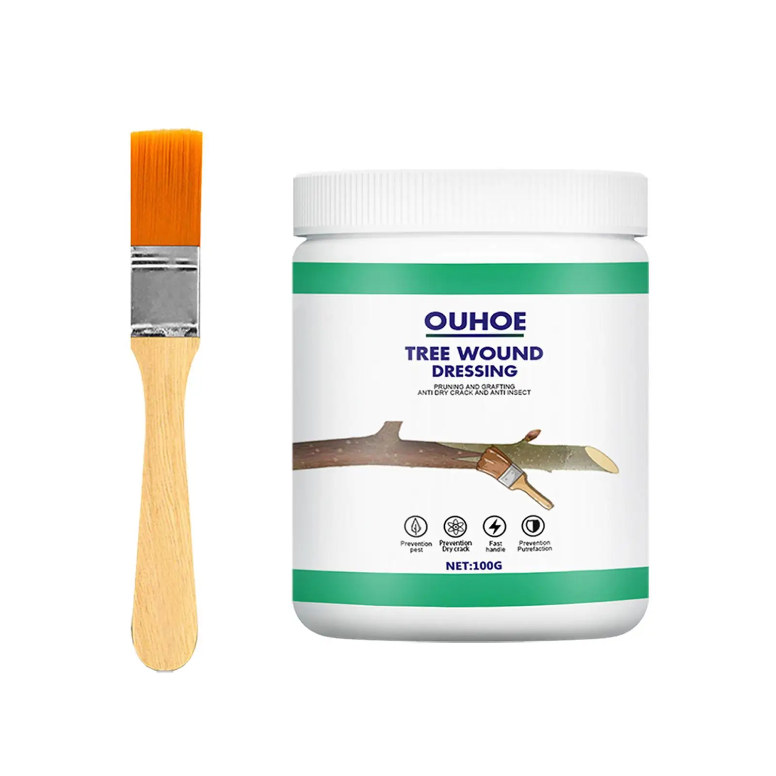 Tree Wound Sealer Garden Supplies Compound Sealer Practical with Brush Multipurpose for Gardener Plant Grafting Branch Pruning