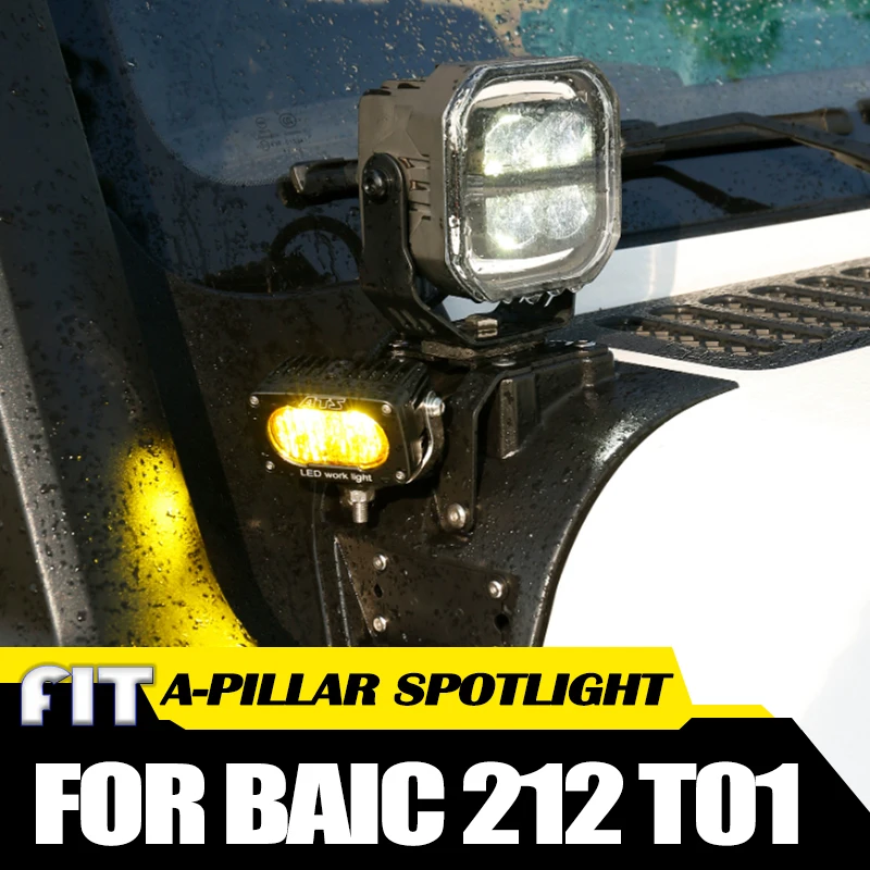 Car A-pillar Spotlight Fit for BAIC 212 T01 2024 2025 Modified Multifunctional Expansion Bracket Car Exterior Accessories