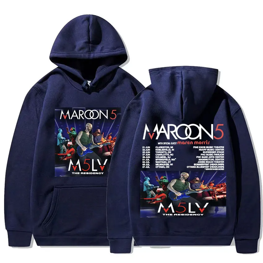 Maroon 5 Rock Band 2024 Tour Graphic Hoody Men Clothing 90s Retro Fashion Sweatshirt Unisex Hip Hop Oversized Hoodies Streetwear